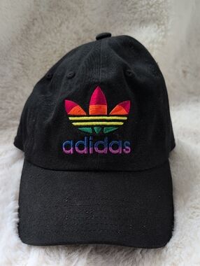 Adidas Black Cap with Rainbow Trefoil Embroidery